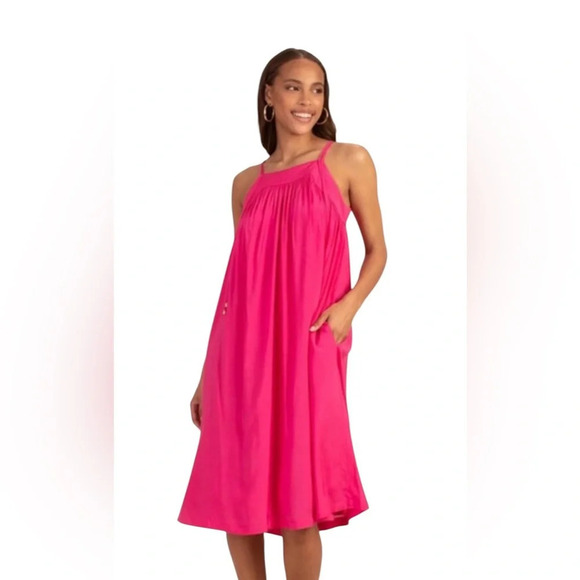 Trina Turk Floret Hot Pink Midi Shift Dress Size XS NWT - Picture 8 of 8